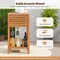 Outdoor Buffet Cabinet with Wine Rack and Faux Marble Countertop Smooth Drawers